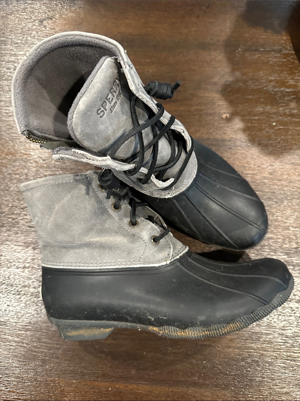 Sperry Gray and Black Women’s Waterproof Duck Boots
